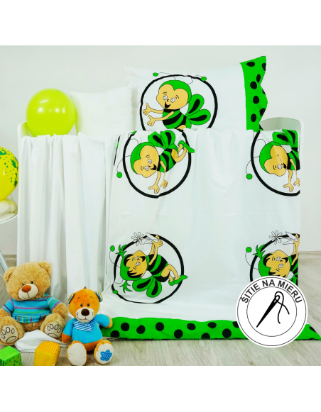 Obliecky_detske_bavlnene_vcielky_zelene_EMI