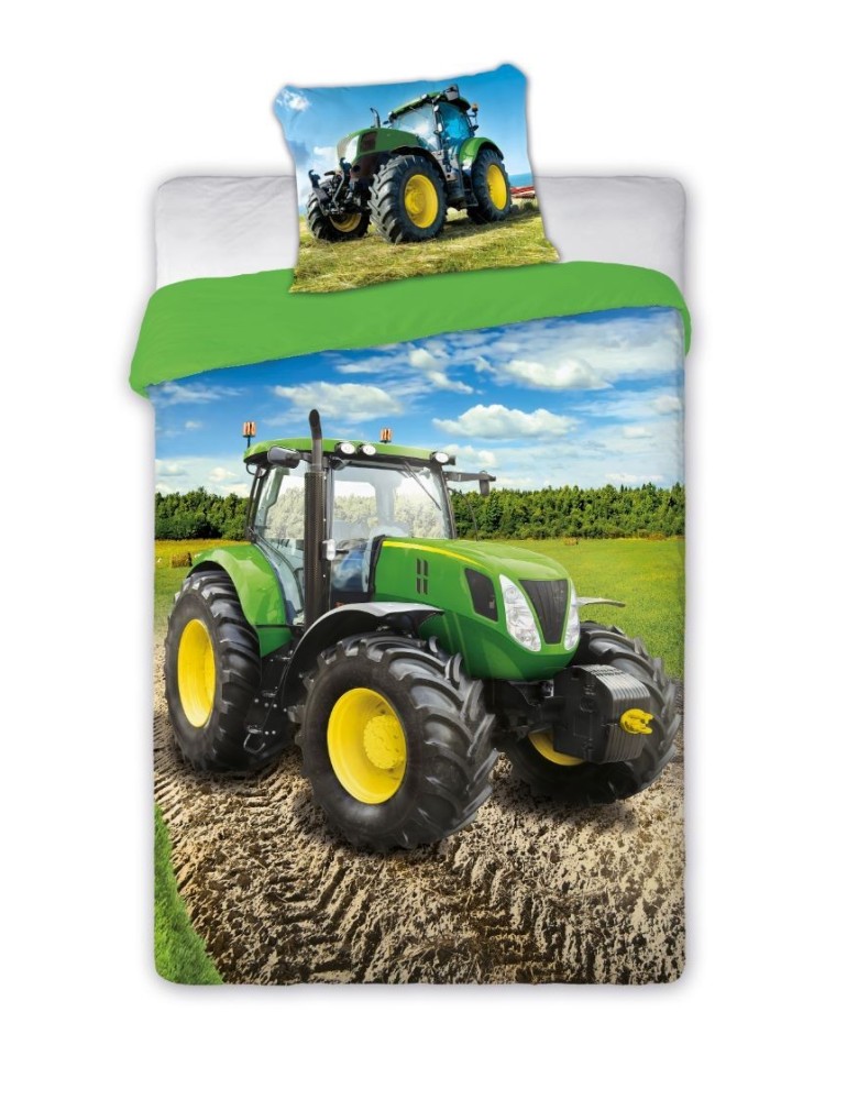 Detske_obliecky_Traktor_zeleny_140x200+70x90_cm_FARO