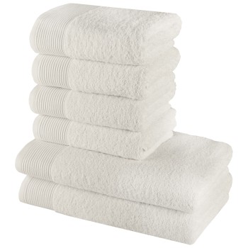 Sada 6 kusov bavlnených osušiek a uterákov Bella krémová EMI