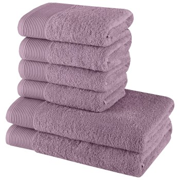 Sada 6 kusov bavlnených osušiek a uterákov Bella staroružová EMI