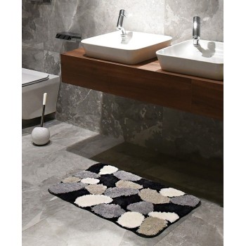 Kúpeľňový koberec sivo-čierny 80x50 cm AWD