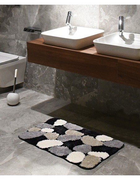 Kúpeľňový koberec sivo-čierny 80x50 cm AWD