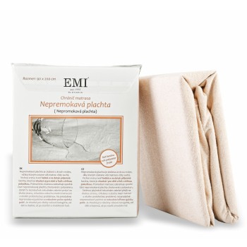 Plachta posteľná nepremokavá krémová s gumičkou po rohoch EMI