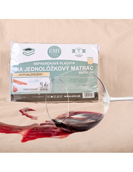 Nepremokavá plachta s gumičkou po obvode krémová EMI