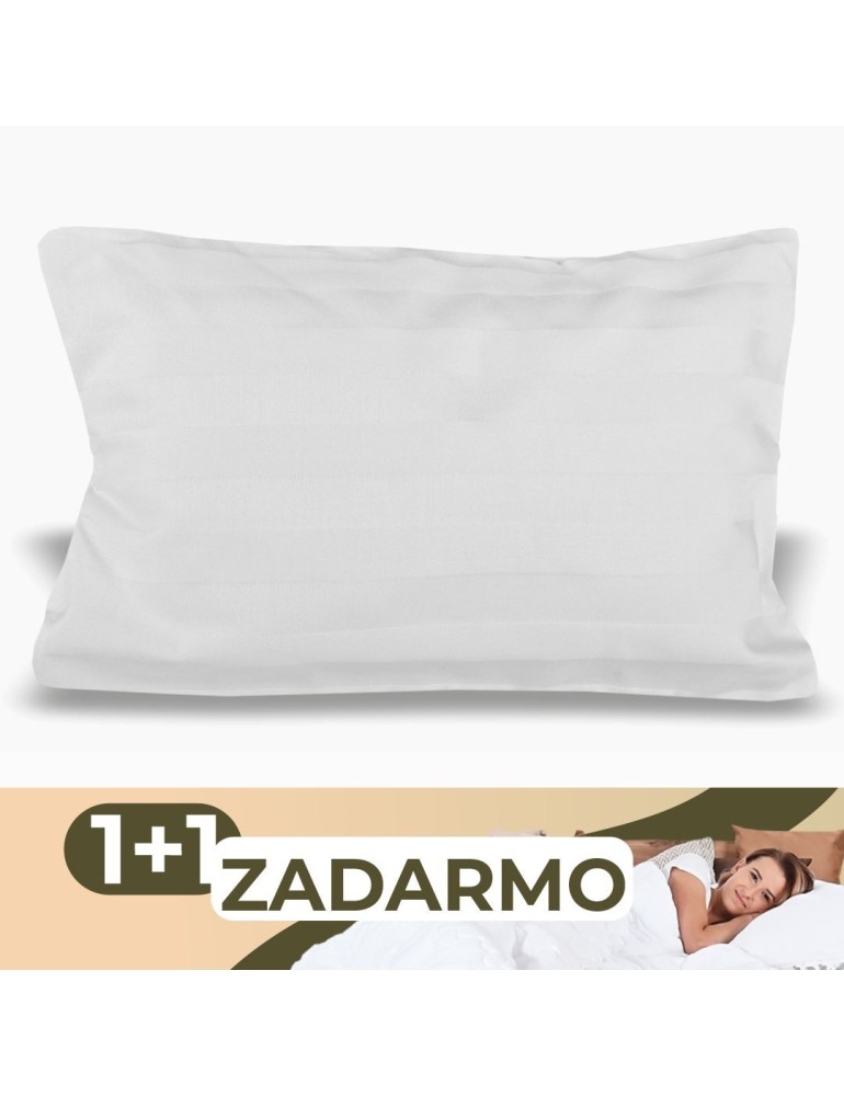 Dekoračný vankúš damaškový biely s obliečkou 30x20 cm EMI 1+1 ZADARMO