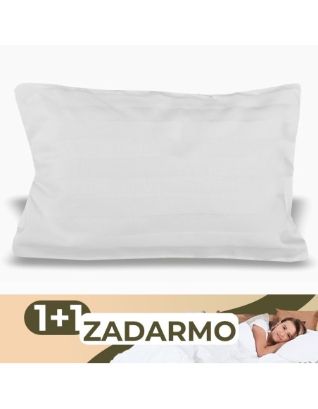 Dekoračný vankúš damaškový biely s obliečkou 30x20 cm EMI 1+1 ZADARMO