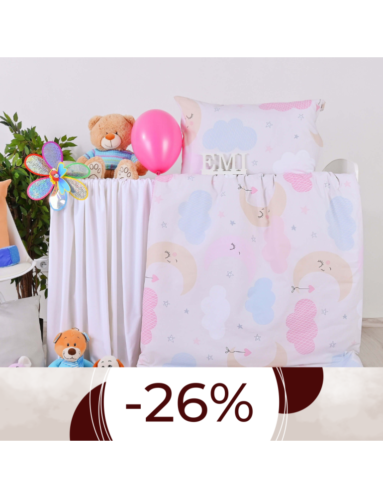 Obliečky detské bavlnené Heaven ružové EMI