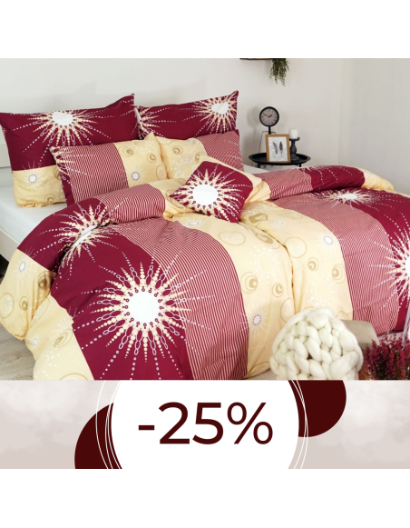 Obliečky bavlnené Tilia bordové EMI