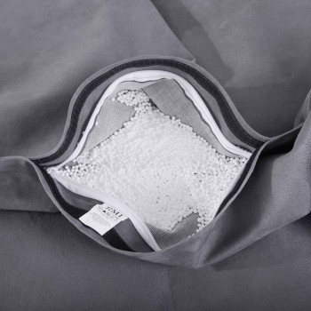 Sedací vak vankúš sivý semišový EMI