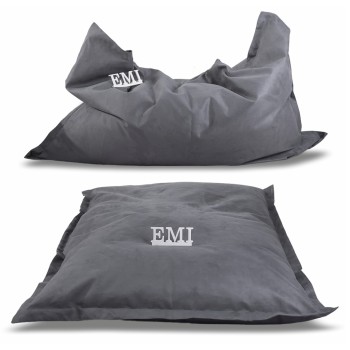 Sedací vak vankúš sivý semišový EMI