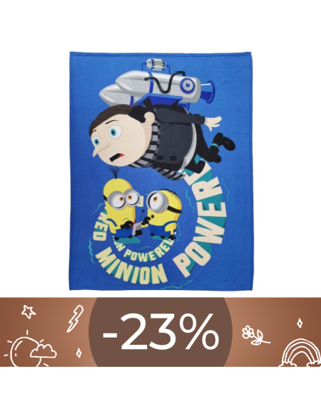 Deka fleecová modrá Mimoni 130x170 cm