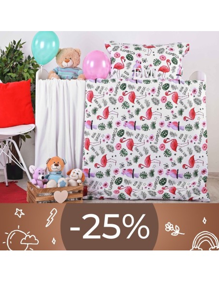 Obliečky detské bavlnené Plameniaky EMI