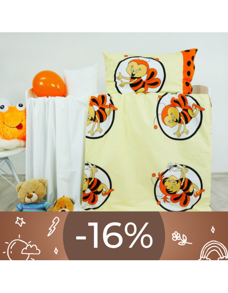 Obliečky detské bavlnené včielky oranžové EMI