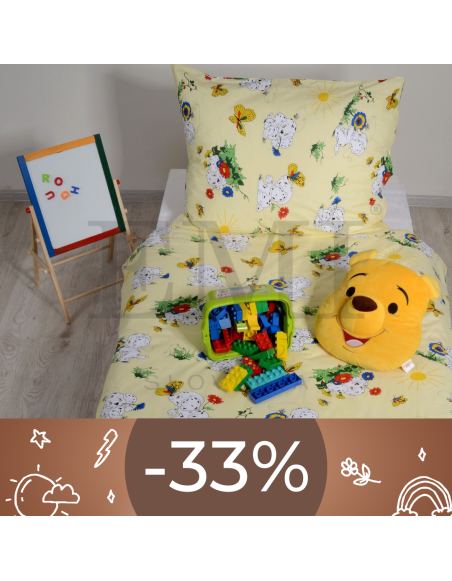 Obliečky detské bavlnené dalmatínec žltý EMI