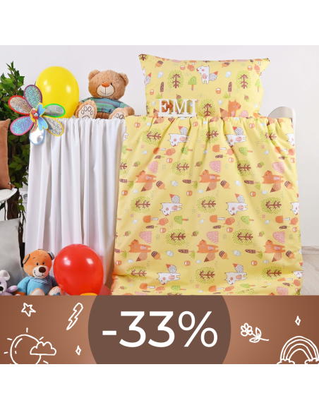 Obliečky detské Veveričky žlté EMI