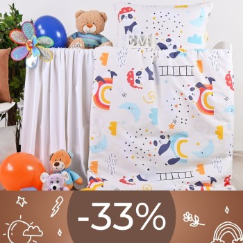 Obliečky detské Pandy biele...