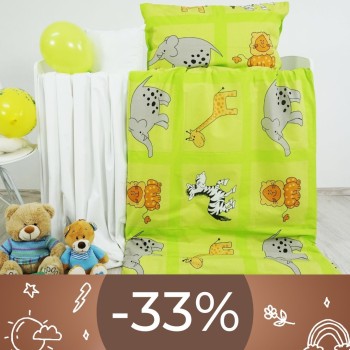 Obliečky detské ZOO zelené EMI