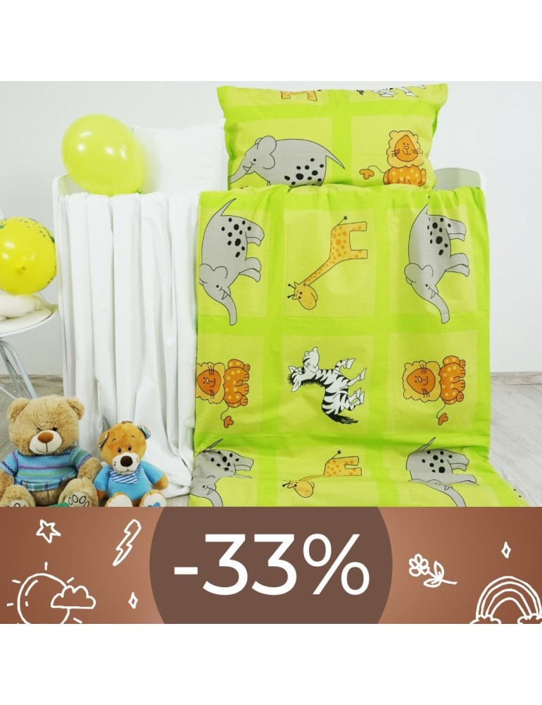 Obliečky detské ZOO zelené EMI