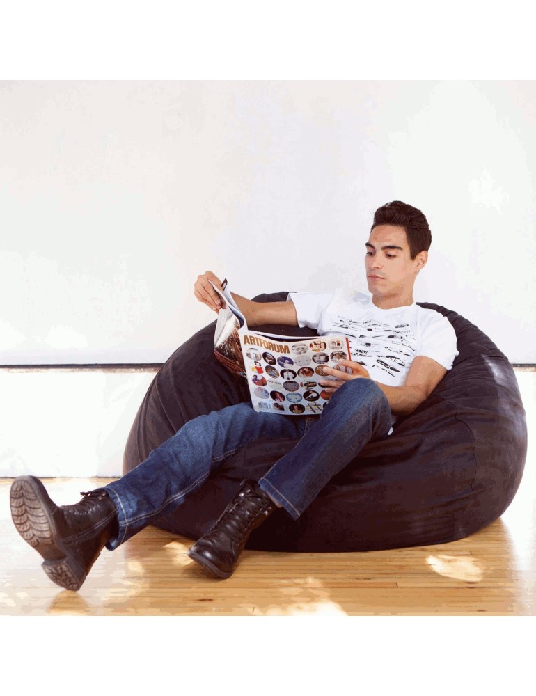 Sedací vak guľa semišová čierna