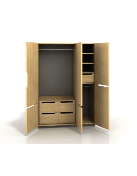 Šatníkova skriňa borovicová 3D5S Bergman - Visby