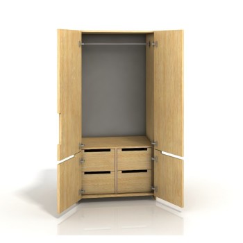 Šatníkova skriňa borovicová 2D4S Bergman - Visby