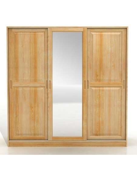 Šatníkova skriňa borovicová 3D Hedmark so zrkadlom- Visby