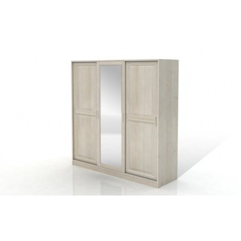 Šatníkova skriňa borovicová 3D Hedmark so zrkadlom- Visby