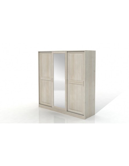 Šatníkova skriňa borovicová 3D Hedmark so zrkadlom- Visby