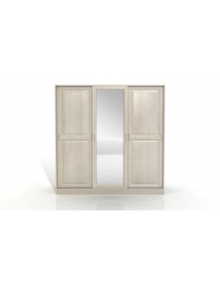 Šatníkova skriňa borovicová 3D Hedmark so zrkadlom- Visby