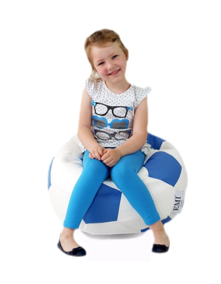 Sedací vak futbalová lopta malá bielomodrý EMI