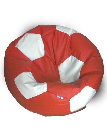 Sedací vak futbalová lopta červenobiela EMI