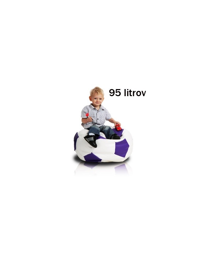 Sedací vak futbalová lopta malá bielofialová EMI