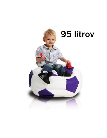 Sedací vak futbalová lopta malá bielofialová EMI