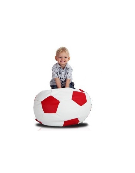 Sedací vak futbalová lopta malá bieločervená EMI