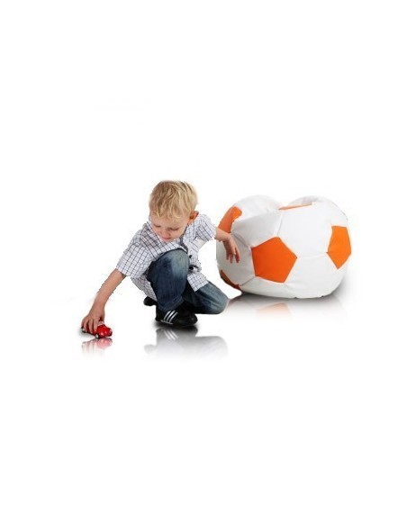 Sedací vak futbalová lopta malá bielooranžová EMI
