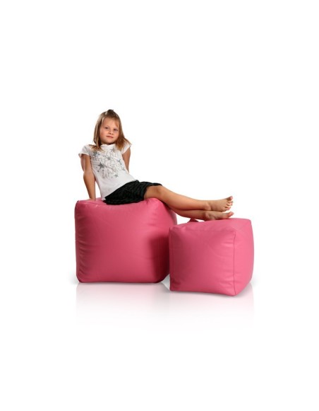 Sedací vak taburetka kocka veľká ružová EMI