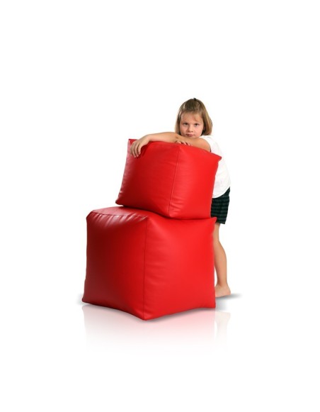 Sedací vak taburetka kocka malá červená EMI