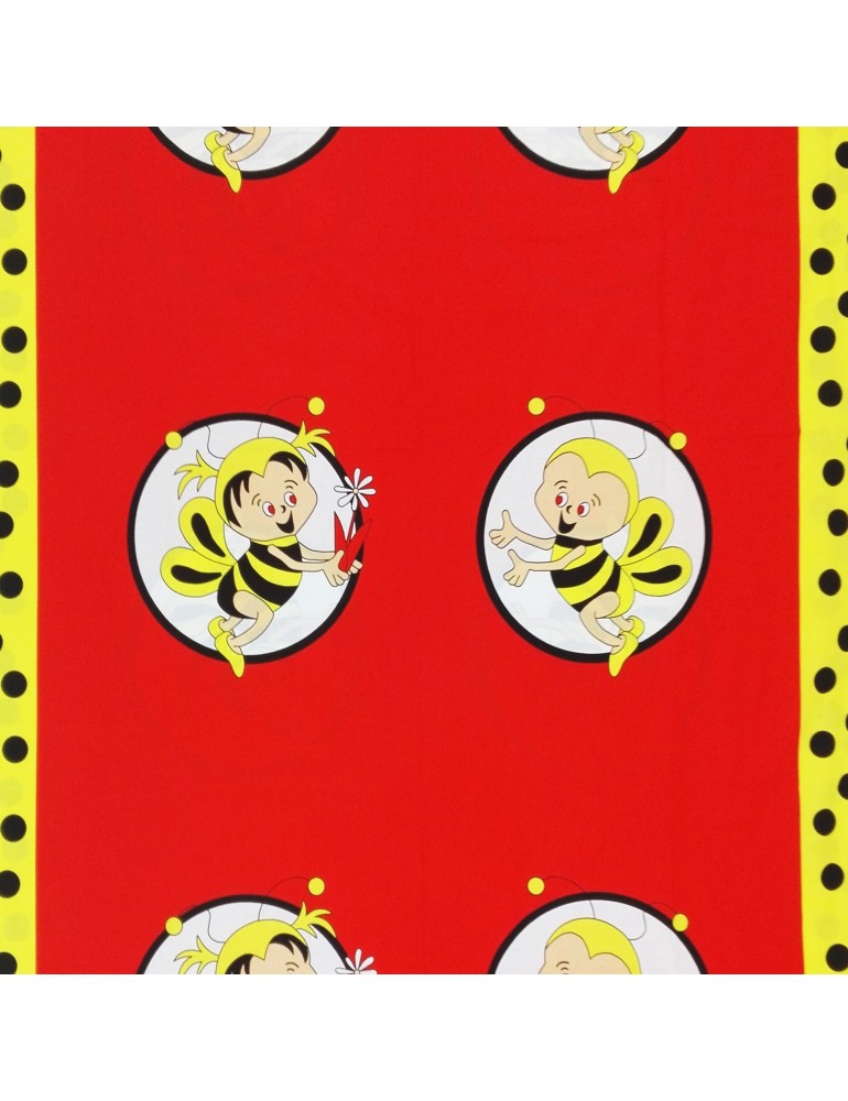 Látka metráž bavlna 100% Don Včielky červené CNM