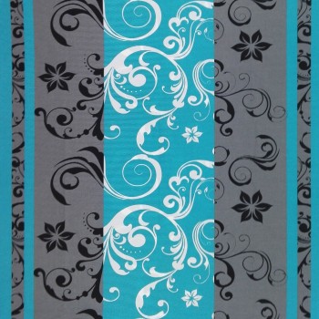 Látka metráž bavlna 100% Don Lilien tyrkysovo-sivé CNM