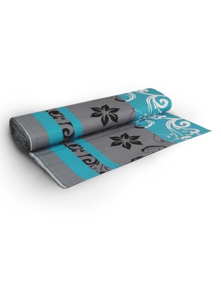 Látka metráž bavlna 100% Don Lilien tyrkysovo-sivé CNM