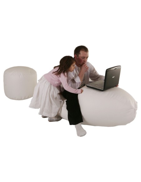 Sedací vak hruška biela