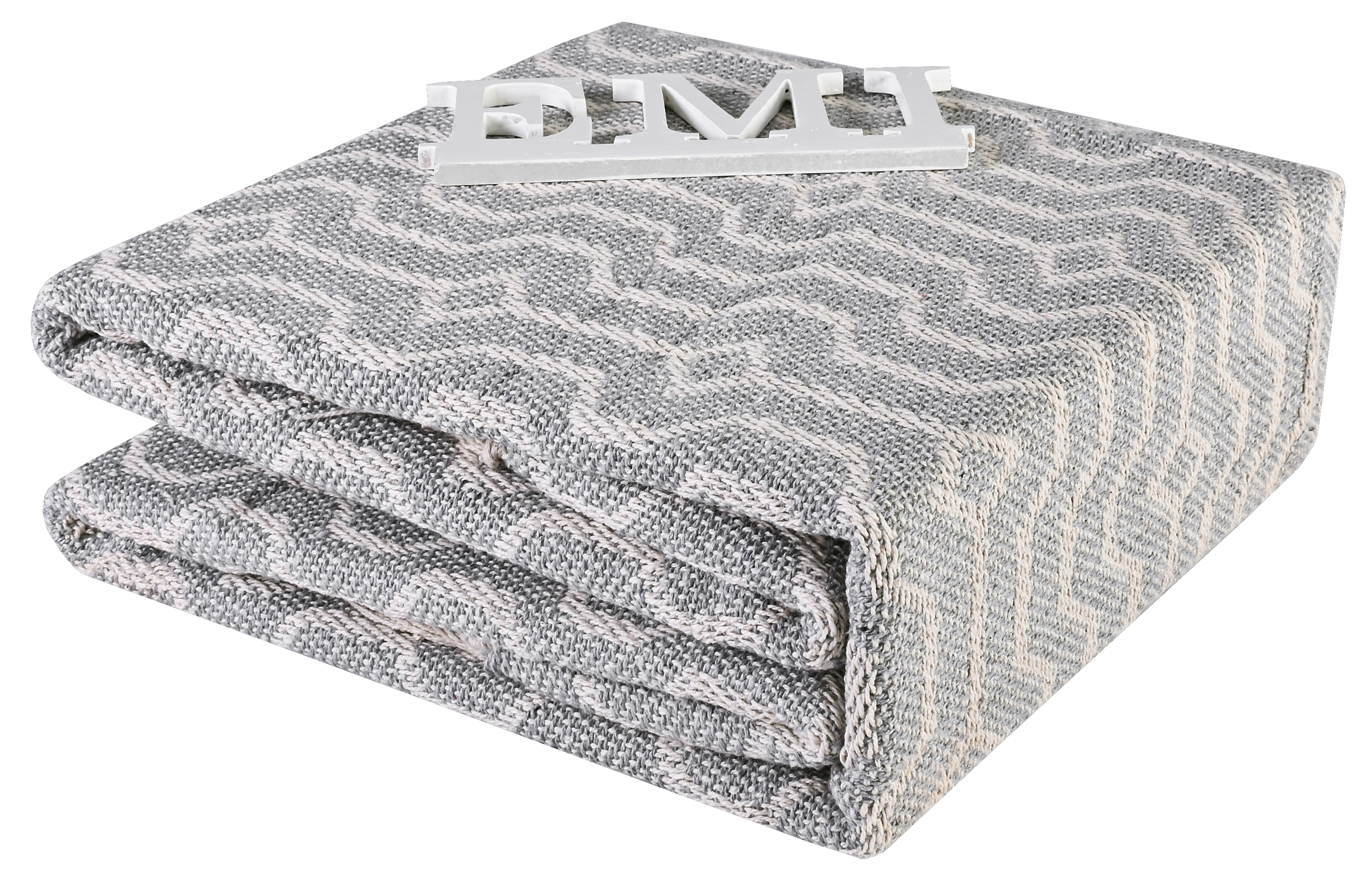 sivá bavlnená deka