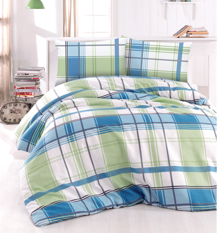 Barcelona zelene bavlnene postelne obliecky Talis