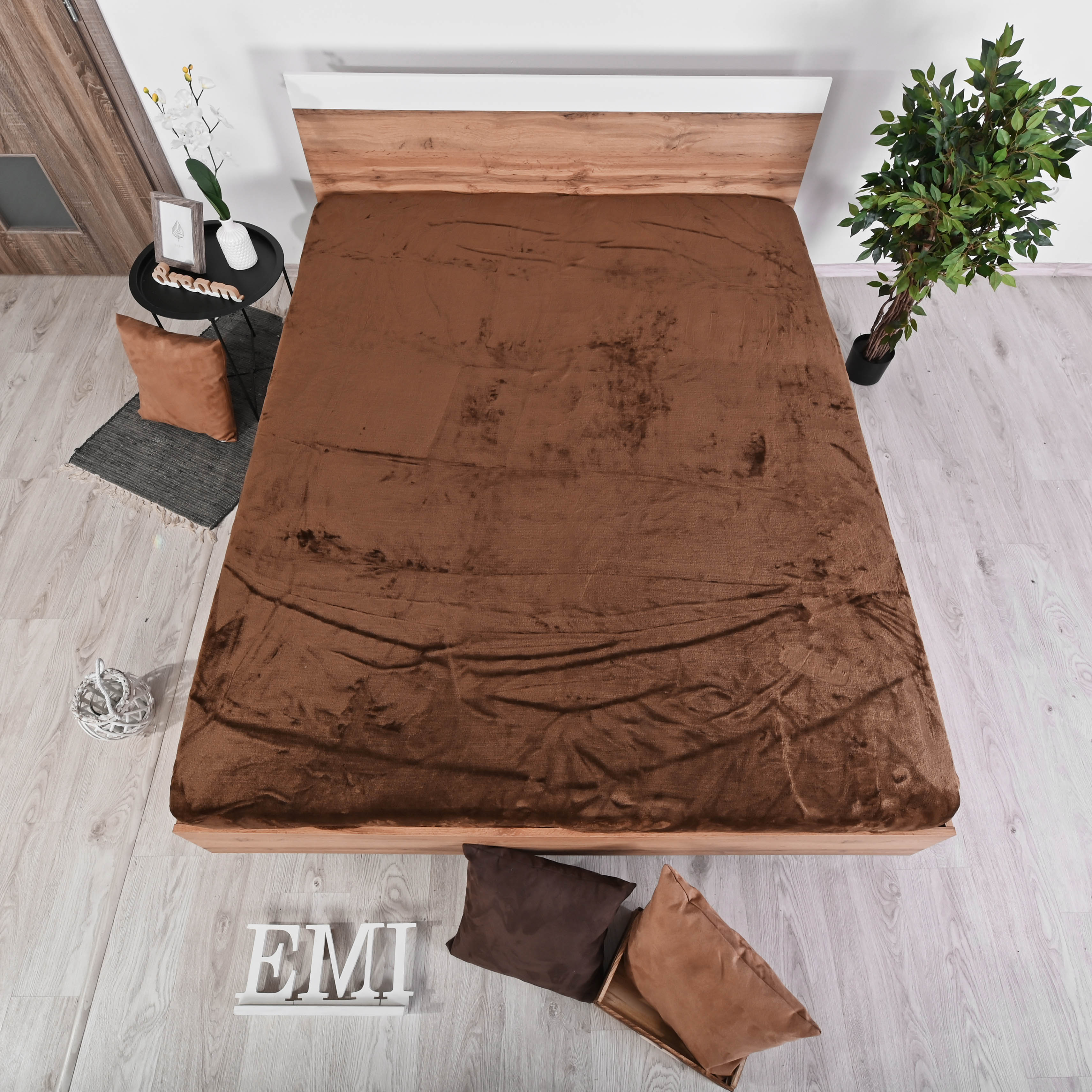 plachta postelna hneda mikroplys