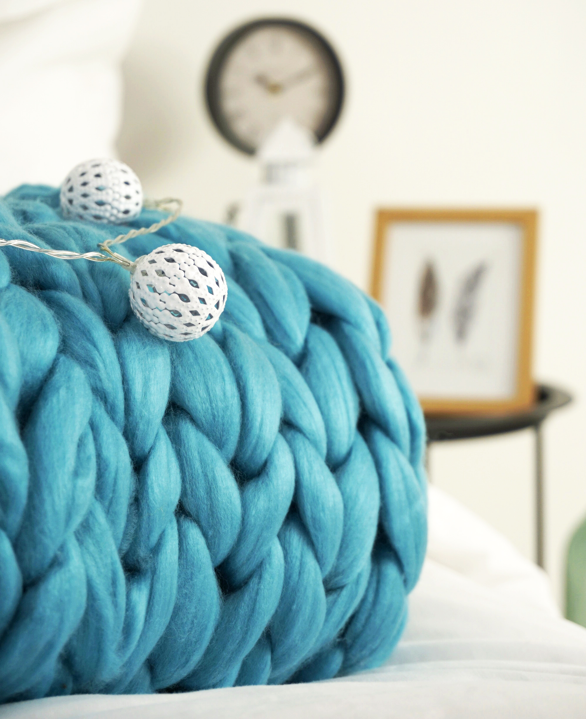 pletená deka modrá