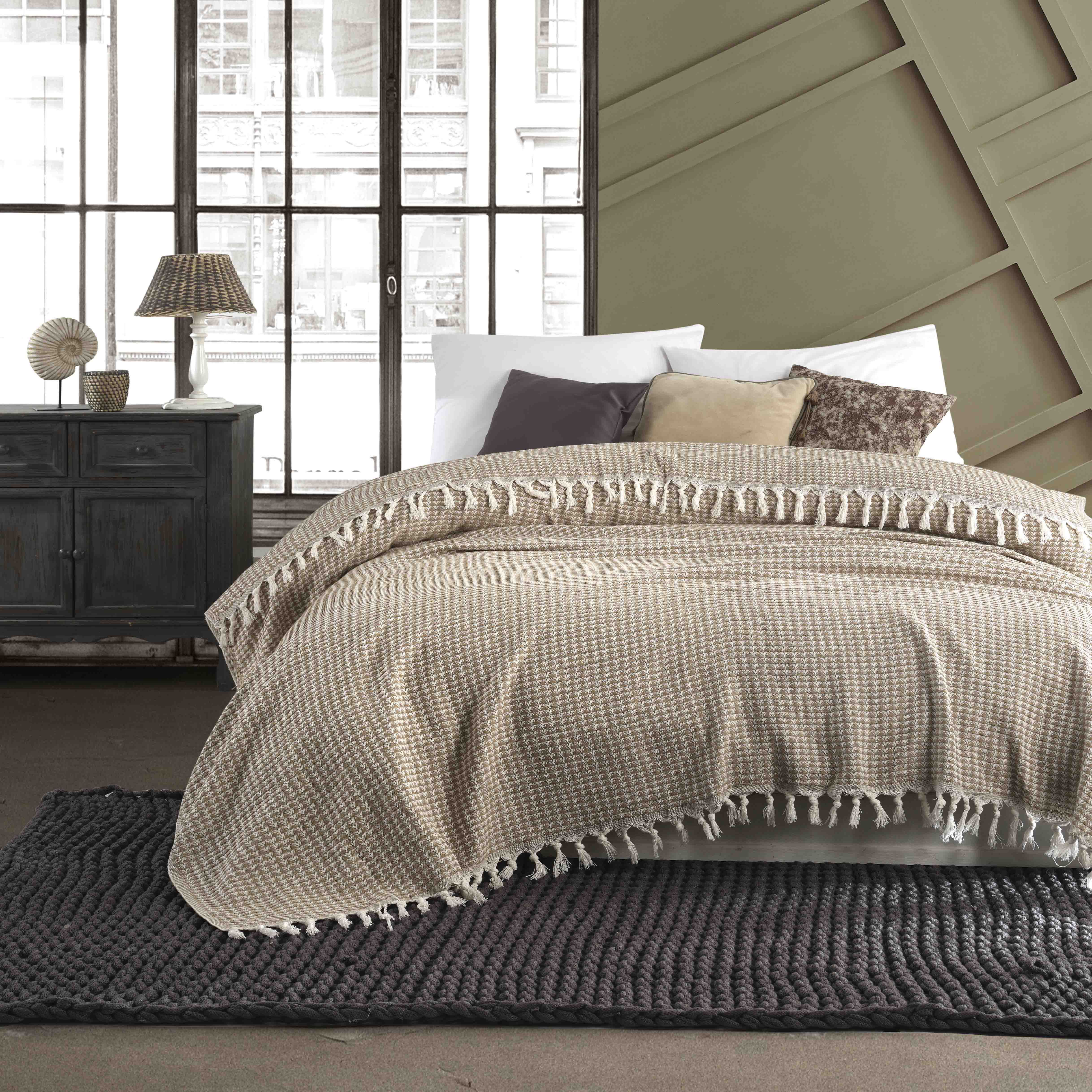 bavlnený prehoz na posteľ