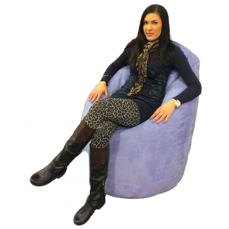 sedací vak hruška semišová svetlomodrá