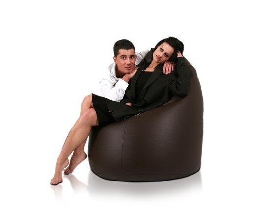 sedací vak hruška tmavohnedá