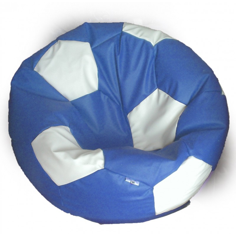 sedaci vak futbalova lopta modrobiela