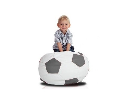 sedaci vak futbalova lopta bielosiva